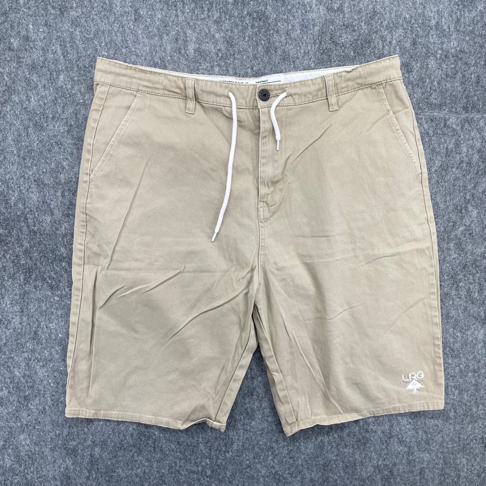 LRG Lifted Research Group Shorts Mens 36 Khaki Tan True Straight Chino